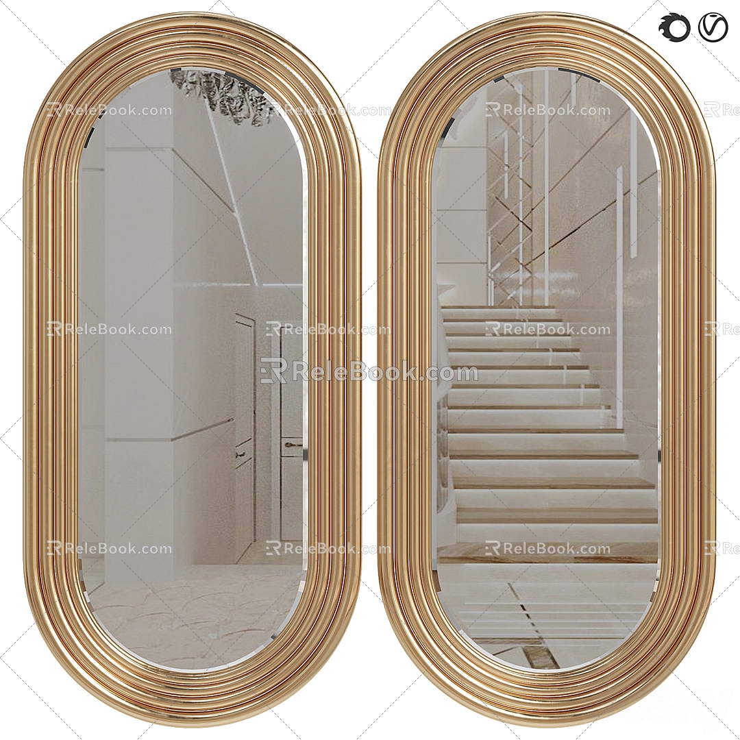 Light Luxury Mirror Full-length Mirror Floor Mirror model