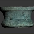 Ancient Style Bronze Furniture Decorative Basin with Green Patina Intricate Carvings and Loop Handles