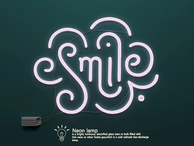 Decorative Neon Lamp With Smile Design For Indoor Room Lighting Decoration 3d model