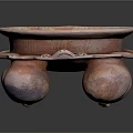 Ceramic Sculpture Carving Bowl Shaped Design With Textured Surface And Supporting Feet