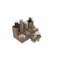 Commercial Equipment Wooden Coffee Cup Organizer with Multiple Compartments for Stirrers Sugar Packets and Creamer