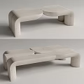 Modern Concrete Public Chair Design With Curved Structure And Modular Shape
