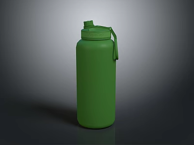 Durable Green Water Bottle With Secure Lid And Convenient Strap For Daily Use 3d model