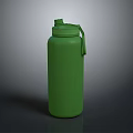 Durable Green Water Bottle With Secure Lid And Convenient Strap For Daily Use