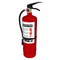 Red Fire Extinguisher With Instructions Label And Hose Nozzle For Emergency Fire Safety