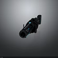 Futuristic Sci Fi Weapon With Blue And Black Glowing Mechanical Structure 3d model