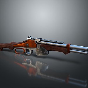 rifle semi-automatic rifle combat rifle battle rifle carbine war rifle attack rifle 3d model