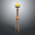 Sports Equipment Torch Stand With Flaming Top And Tower Structure For Events
