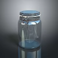 Transparent Glass Jar With Metal Clasp Lid For Airtight Food Storage Container