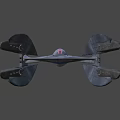 Sci Fi Combat Weapon With Sleek Metallic Design Glowing Pink Core And Sharp Wings 3d model