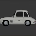 White Vintage Classic Car With Rounded Body Chrome Details And Retro Design