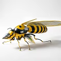 Bee Shaped Toy Doll With Yellow And Black Stripes Transparent Wings And CAT Logo