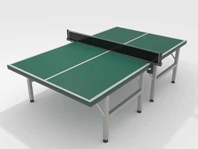 Green Tabletop Ping Pong Table Furniture with Metal Legs and Black Net Design 3d model
