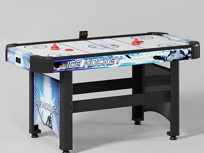Fun Indoor Ice Hockey Table With Playfield Colorful Graphics And Sturdy Legs 3d model