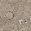 Beige Square Textured Floor Tiles In Bright Indoor Space With Decorative Sphere And Open Book