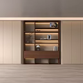 Modern Living Room Decorative Cabinet With Shelves Books And Decorative Items