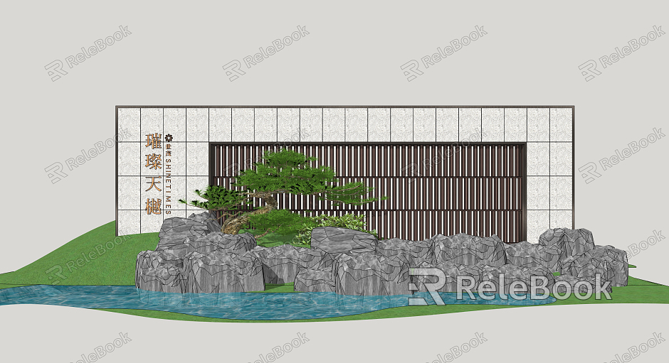 New Chinese style landscape wall model