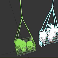 Natural Wooden Hanging Planters With Succulents And Green Leafy Plants
