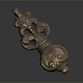 Vintage Brass Home Decor Accessory With Intricate Scroll And Floral Carvings