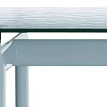 Modern Simple Dining Table With Brown Tabletop And Light Green Legs 3d model