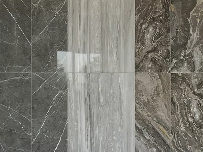 Marble Decorative Components With Gray Striped Dark Patterned And Textured Surfaces 3d model