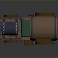 Vintage Steam Train Model With Barrel Shaped Car Green Roof And Orange Windows