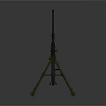 Vintage Military Heavy Machine Gun With Tripod Mount Tactical Design And Metallic Parts