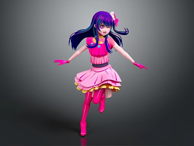 Modern Game Character Cartoon Beauty Animation Beauty Animation Beauty Cartoon Girl 3d model