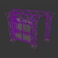 Industrial Metal Frame Structure With Square Panels And Support Beams