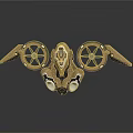 Advanced Astronautical Space Exploration Device With Dual Propellers And Golden Black Mechanical Structure