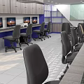 Modern Conference Room Interior With Whiteboard Projector Computer Monitors And Laptop