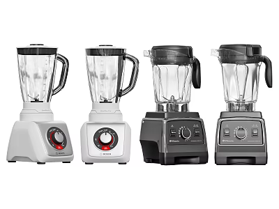 Four Different Designed Modern Kitchen Blenders with Various Styles and Controls 3d model