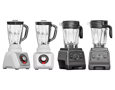 Four Different Designed Modern Kitchen Blenders with Various Styles and Controls 3d model