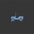 Blue Zebra Stripe Electric Toy Car for Kids with Black Frame Wheels and Seat