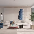 Modern sofa coffee table combination 3d model