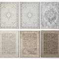 Square Rugs With Various Intricate Patterns For Modern Home Decoration Styles 3d model