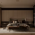 Modern Bedroom Interior Design With Large Bed Wooden Headboard Bench Neutral Tones Rug And Cabinets