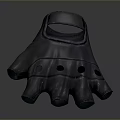 Gray Five-Fingered Daily Use Glove Featuring Black Dots And Practical Design