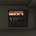 Modern Gray Sideboard Cabinet With Glass Doors Shelves Drawers And Built In Lighting