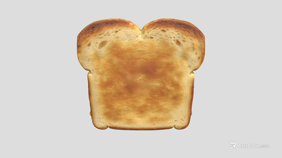 Golden Brown Toasted Bread With Crispy Edges And Soft Interior Texture 3d model 