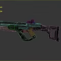 Futuristic Sci Fi Weapon With Tactical Scope Green Indicator Light And Ergonomic Design 3d model