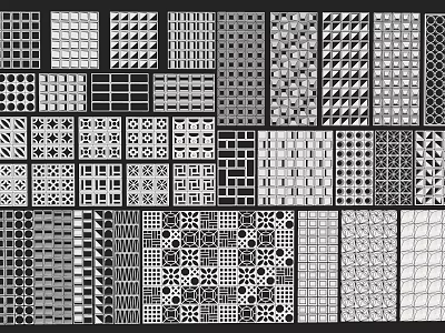 Decorative Partition Design With Various Geometric Patterns And Stylish Textures 3d model