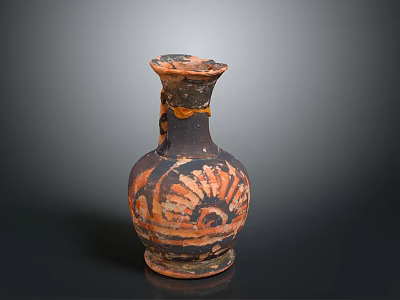 Traditional Handcrafted Terracotta Vase Sculpture With Intricate Carved Floral Design 3d model