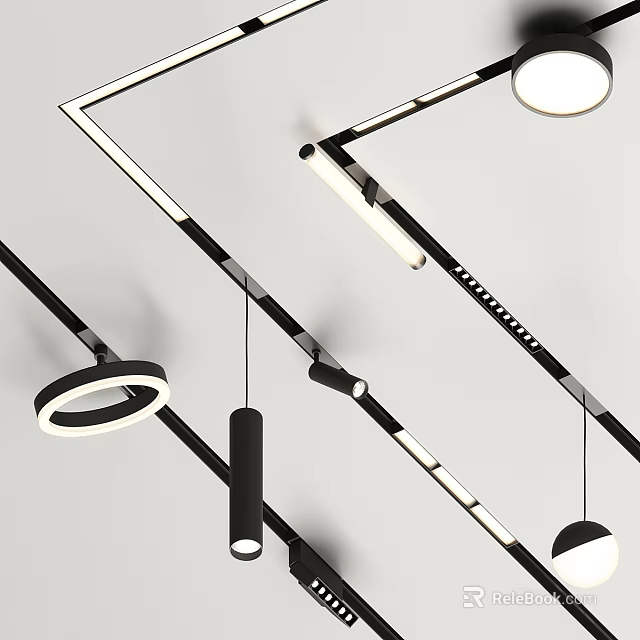 Modern Downlights and Spotlights for Ceiling Lighting with Sleek Design 3d model