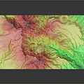 3D Terrain Model With Colorful Elevation Layers And Detailed Topographic Features 3d model