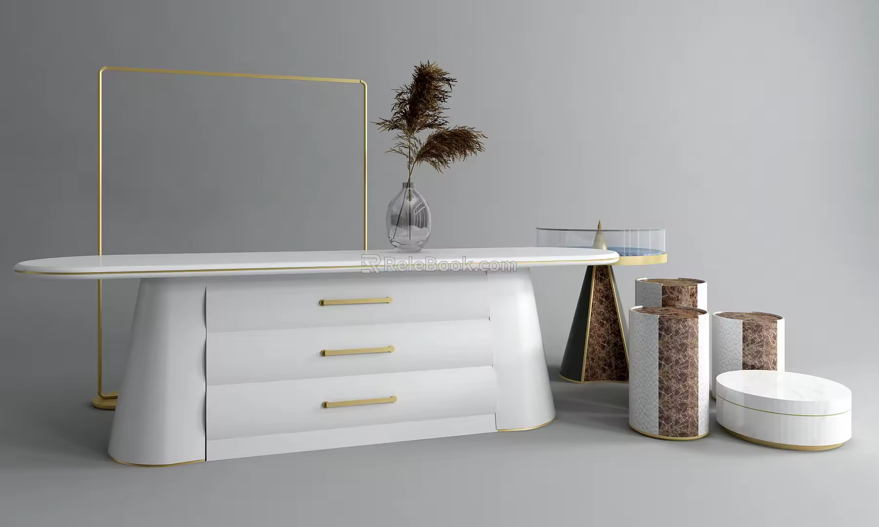 Modern Display Stand Booth Side Combination 3d model