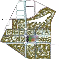 Modern Commercial Complex With Glass Curtain Wall High Rise Buildings Parking Lot Cars And Pedestrians