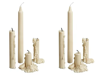 Modern Candle Burning Candle White Candle Light Candle Combination 3d model