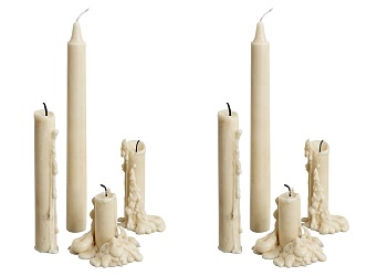 Modern Candle Burning Candle White Candle Light Candle Combination 3d model