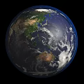 Detailed Earth View From Space Showing Blue Planet And Cosmic Background